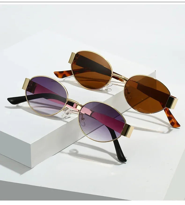 Luxury Metal Brand Sunglasses Unisex Designer