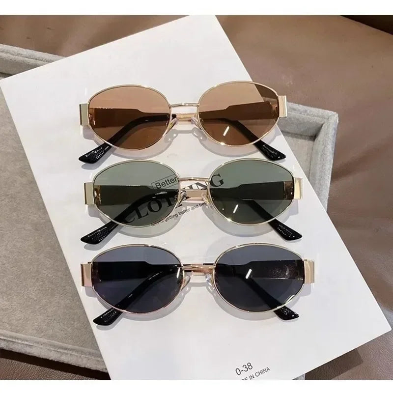 Luxury Metal Brand Sunglasses Unisex Designer