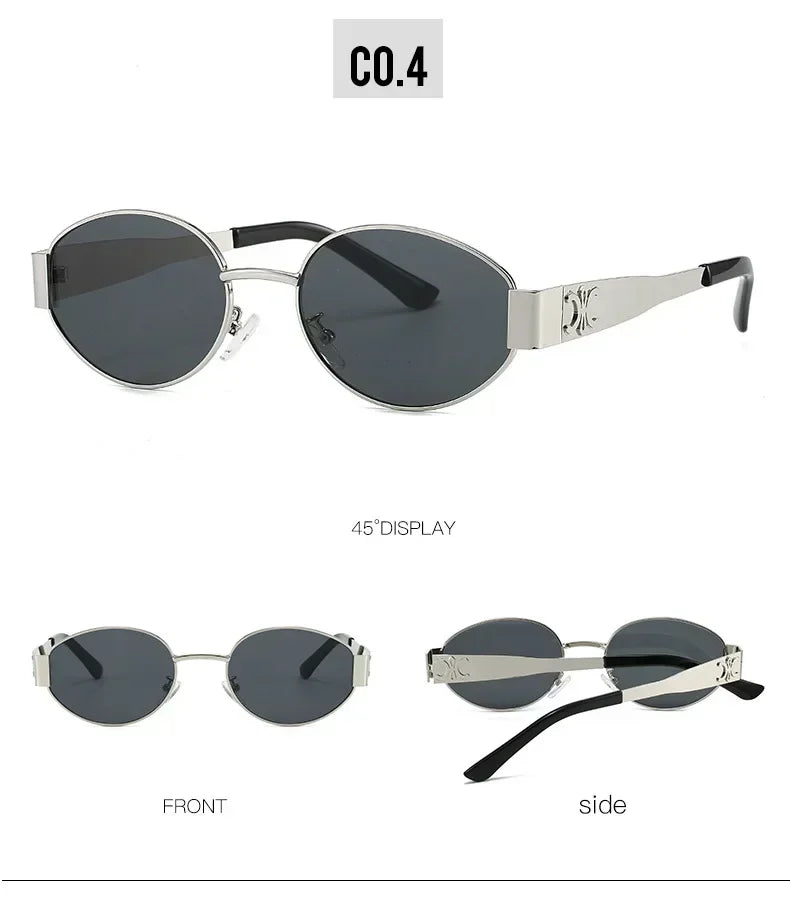 Luxury Metal Brand Sunglasses Unisex Designer