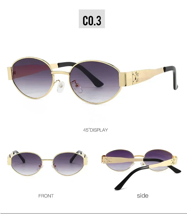 Luxury Metal Brand Sunglasses Unisex Designer