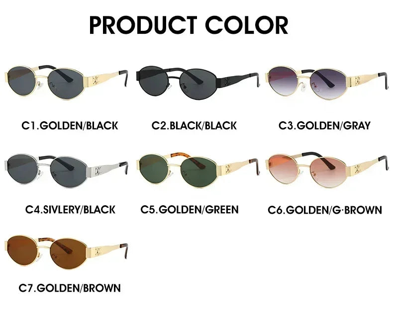 Luxury Metal Brand Sunglasses Unisex Designer