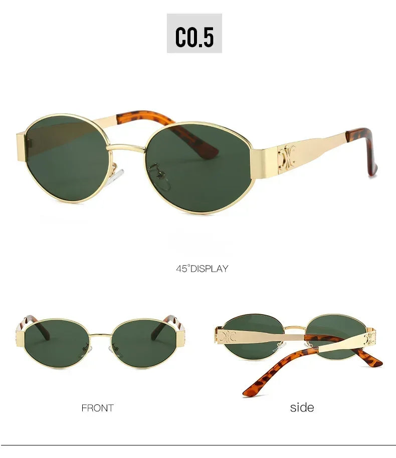Luxury Metal Brand Sunglasses Unisex Designer