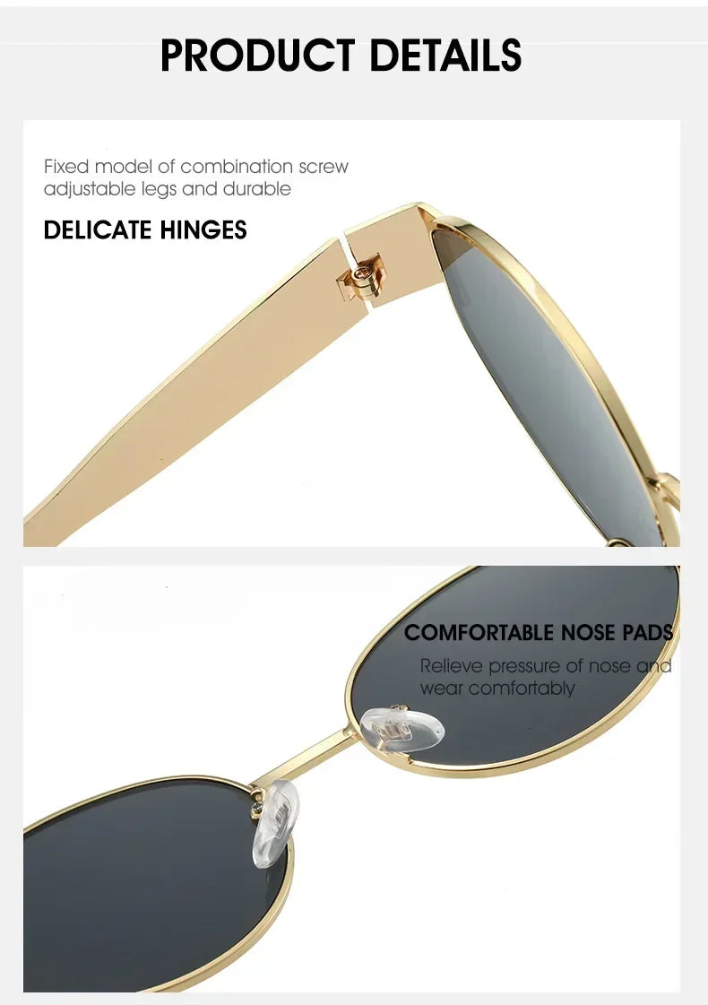 Luxury Metal Brand Sunglasses Unisex Designer