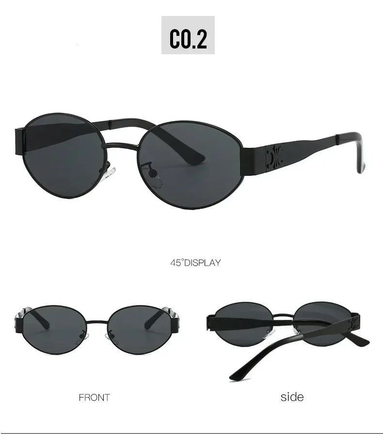 Luxury Metal Brand Sunglasses Unisex Designer