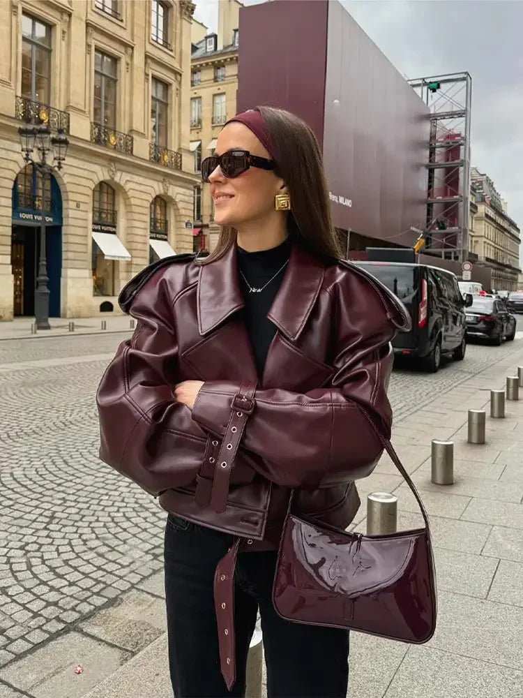 Jacket Cool Girl Slim Chery Red