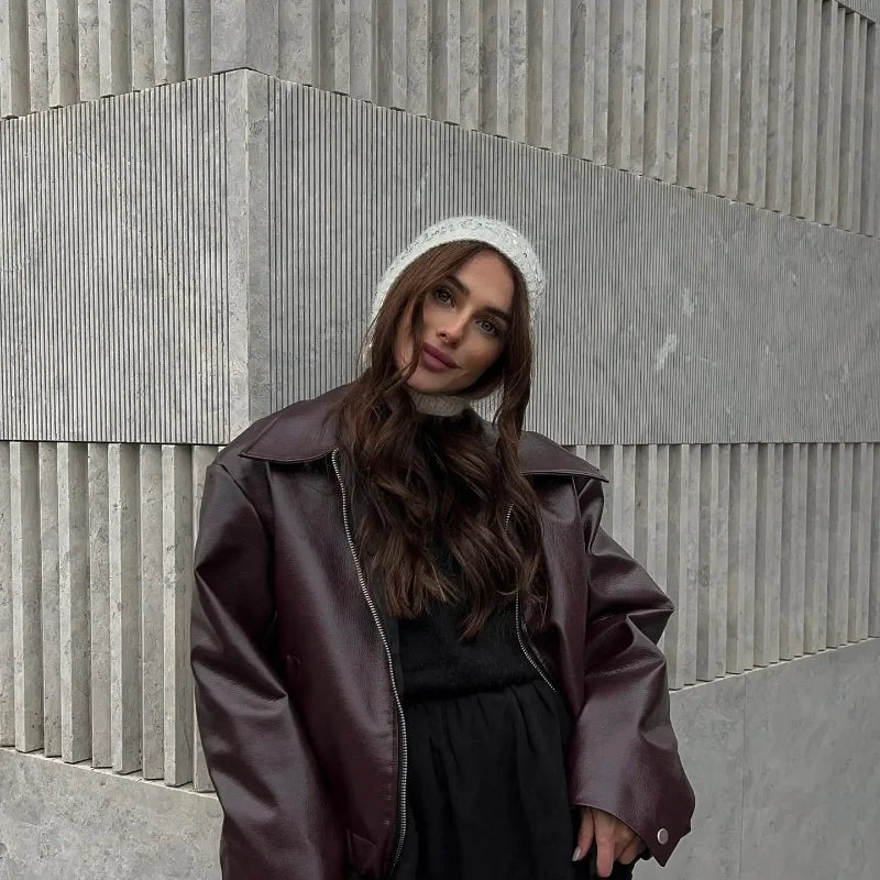 Jacket Cool Girl Slim Chery Red