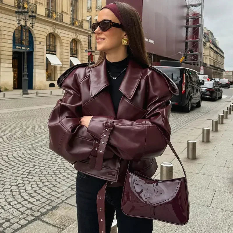Jacket Cool Girl Slim Chery Red