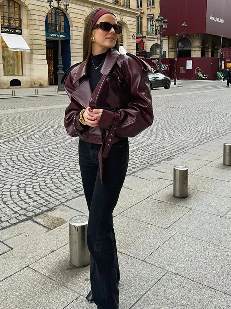 Jacket Cool Girl Slim Chery Red