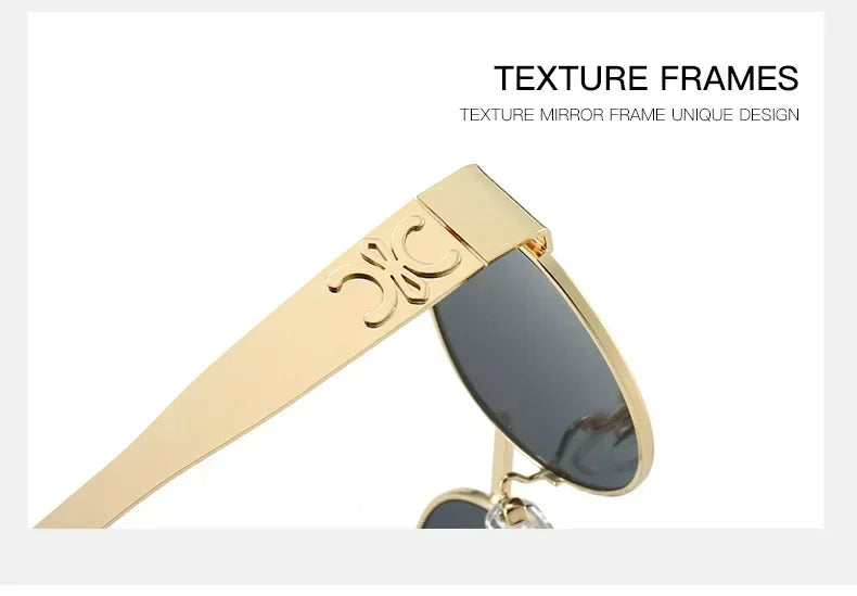 Luxury Metal Brand Sunglasses Unisex Designer