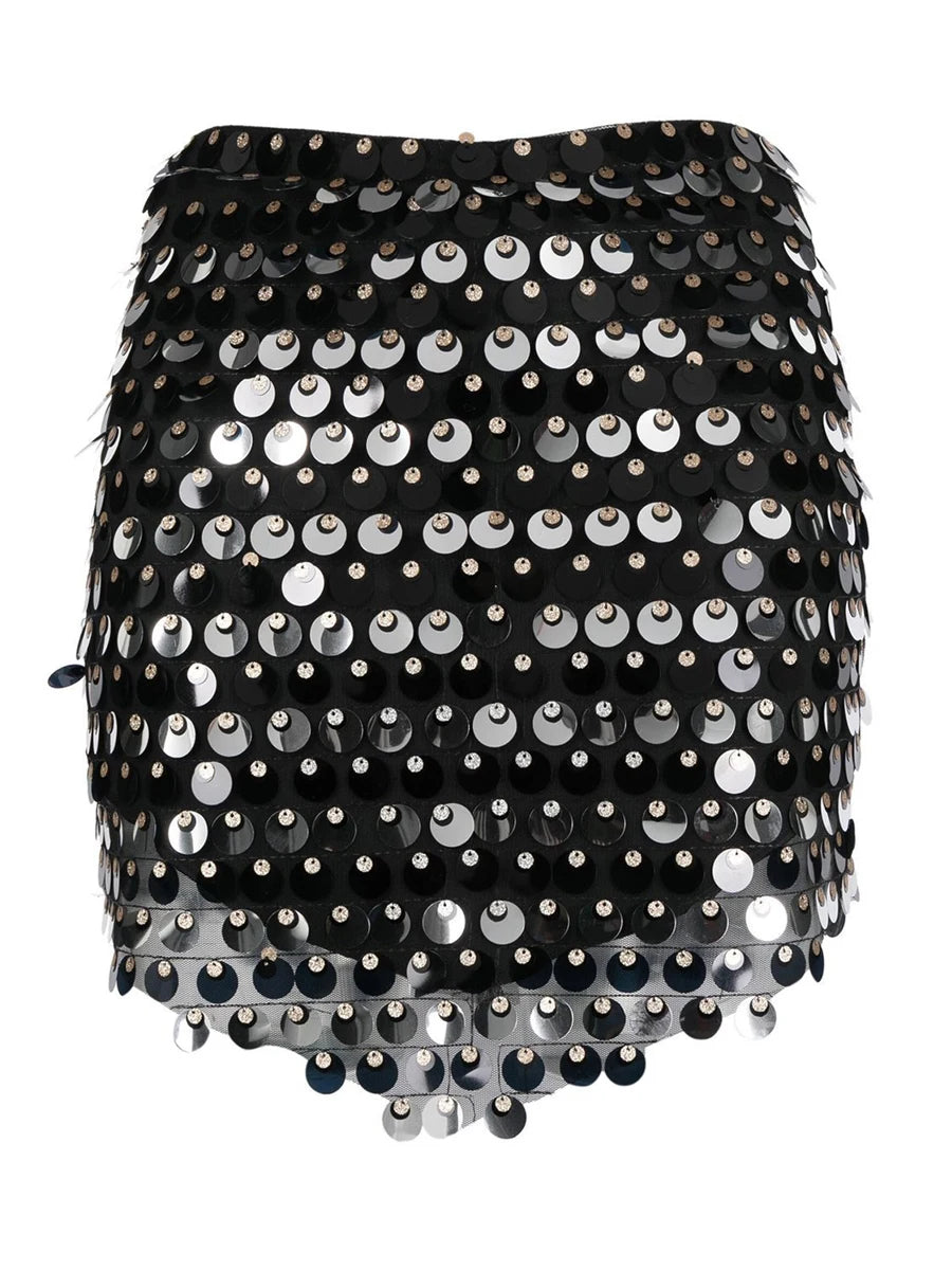 Sequin Low Waist Mini Skirt