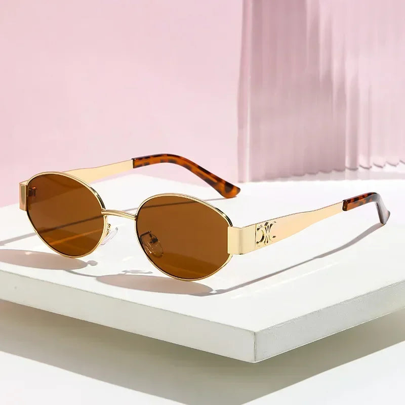 Luxury Metal Brand Sunglasses Unisex Designer