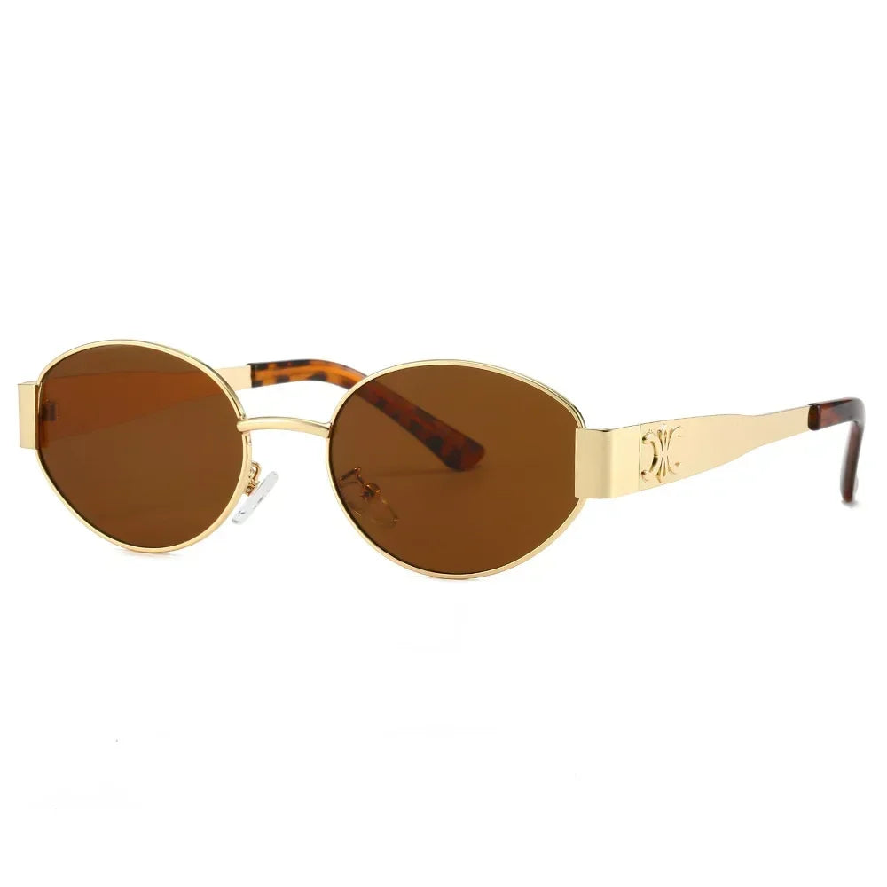 Luxury Metal Brand Sunglasses Unisex Designer