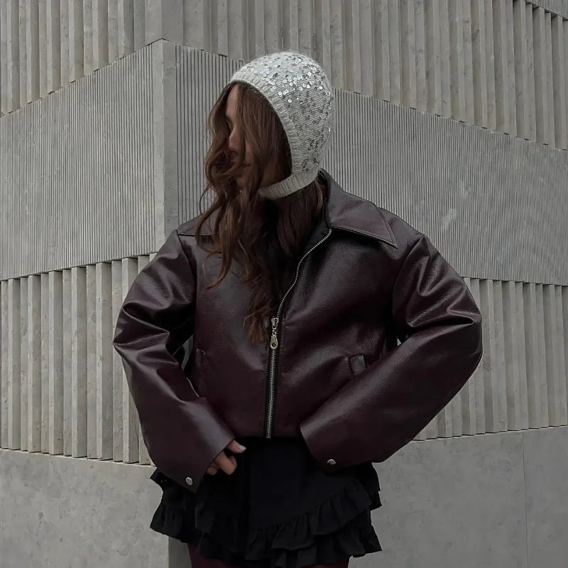 Jacket Cool Girl Slim Chery Red
