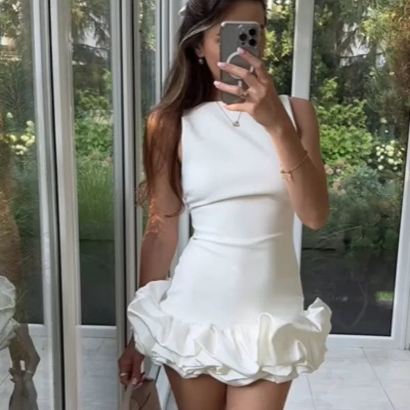 Mini Dresses Chic Round