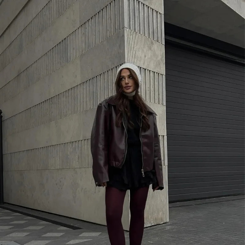 Jacket Cool Girl Slim Chery Red