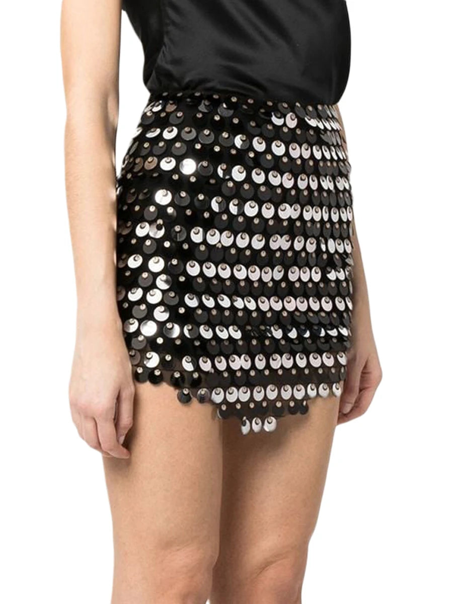 Sequin Low Waist Mini Skirt