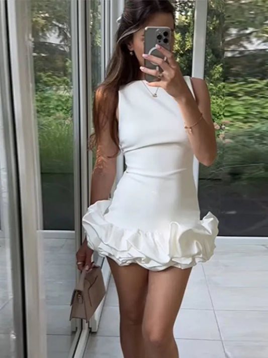 Mini Dresses Chic Round